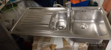 lavello inox a doppia vasca  e miscelatore FRANKE