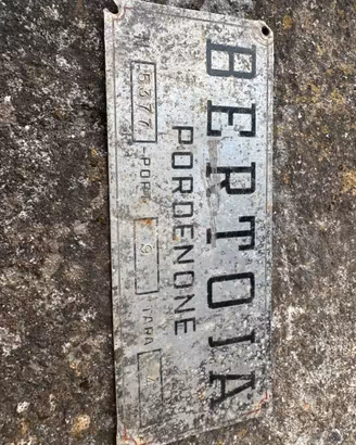 Targa Bertoia Pordenone Rimorchio Trattore Epoca