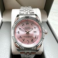 Seiko mod arabic dial quartz rose