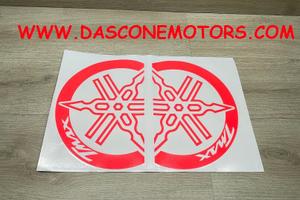 2 adesivi scudo tmax 500 530 560 ROSSO FLUO