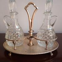 Set Olio Aceto in argento 800 e ampolle