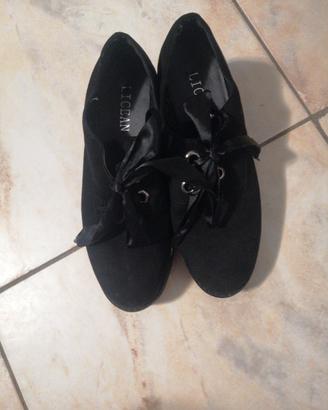 Scarpe Stringate Platform Nere 