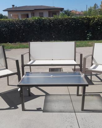 Set da Giardino con tavolo 4 posti in metallo