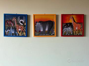 Quadri animali Africa dipinti a mano su tela