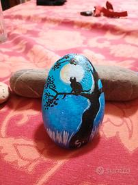 sasso di fiume dipinto a mano cm 9x6