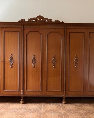 Armadio a 6 ante in legno stile vintage