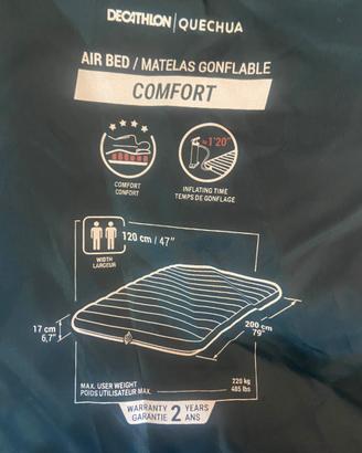 Materasso Gonfiabile Quechua Comfort 120cm - Nuovo