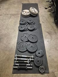 Set Kit Manubri e Dischi Ghisa Palestra Home Gym