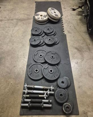 Set Kit Manubri e Dischi Ghisa Palestra Home Gym