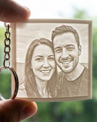 Portachiavi con tua Foto in 3D - idearegalo