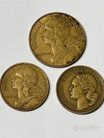 Lotto 3 Monete Francesi Vintage 1951–1969