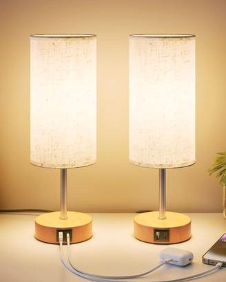 Lampade da Comodino Touch Set da 2 Abat Jour