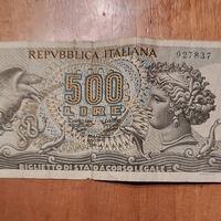 biglietto banconota 500 lire testa aretusa 
