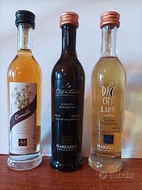 Set 3 bottigliette mignon da 4 cl grappe  MARZADRO
