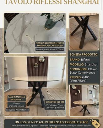 Tavolo Riflessi Shangai Tondo 120 Calacatta Gold
