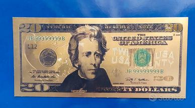 24k Gold USA 20 Dollar Bill Novelty New condition