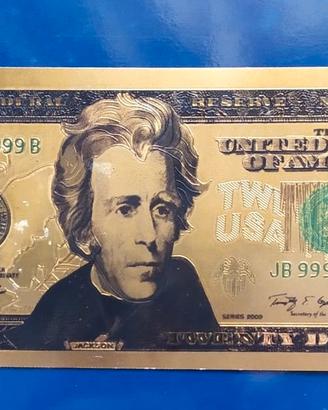24k Gold USA 20 Dollar Bill Novelty New condition