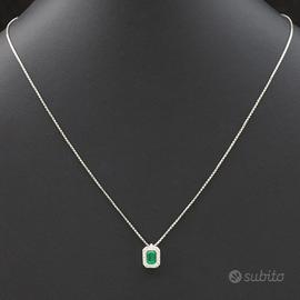 COLLANA ALFIERI &S.JOHN ORO 18KT SMERALDO DIAMANTI