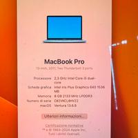 MacBook Pro 13’’ (2017) - Intel i5 - 8GB RAM
