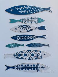 Set 8 Decorazioni Marine In Legno - Arredamento