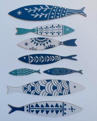Set 8 Decorazioni Marine In Legno - Arredamento