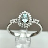 Anello Natural Tormalina Paraiba e diamanti