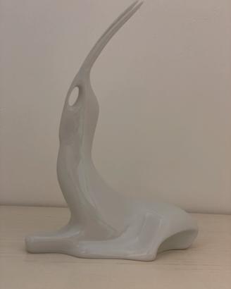 Statua Ceramica Royal Dux Antilope Bianca