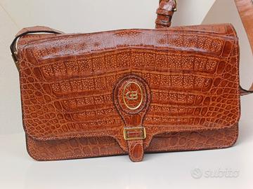 Borsa vera pelle coccodrillo marchio Guido Borelli