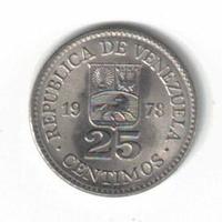 Moneta, Venezuela, 25 Centimos, 1978