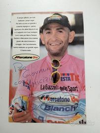cartolina autografata Marco Pantani 