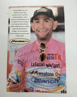 cartolina autografata Marco Pantani 