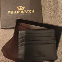 porta carte di credito in pelle Philip Watch 