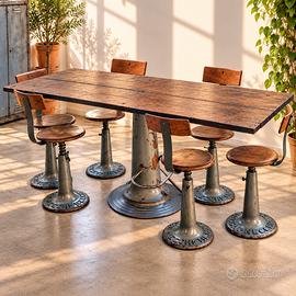 Set tavolo + sgabelli necchi anni 40/50
