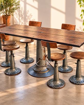 Set tavolo + sgabelli necchi anni 40/50