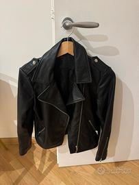 Giacca biker pelle nera comptoir de cotonnier