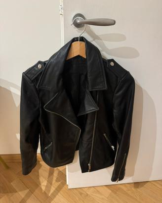 Giacca biker pelle nera comptoir de cotonnier