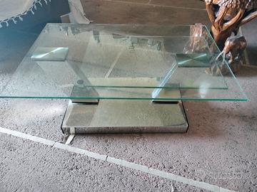tavolo con vetro cristallo temperato 