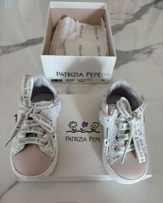 Sneakers Patrizia Pepe bambina glitter argento/ros