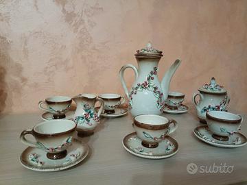 Vecchio set da caffè in ceramica "Capodimonte"