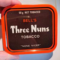scatola Latta Tabacco Bell's Three Nuns vuota 