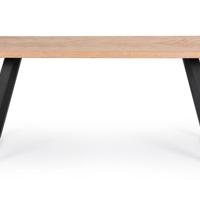 Tavolo in legno naturale e gambe in acciaio