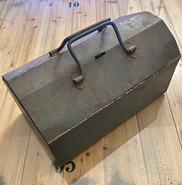 Cassetta degli attrezzi blu, vintage