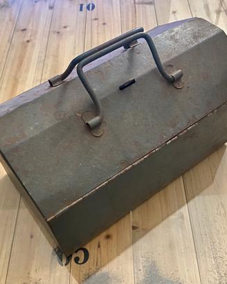 Cassetta degli attrezzi blu, vintage