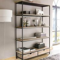 Scaffale stile industriale legno e metallo 130cm