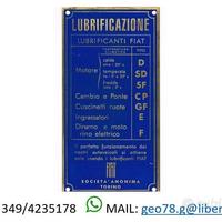 Fiat 508 balilla targa lubrificazione