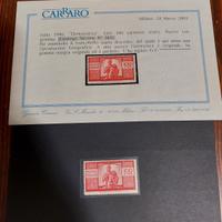 Democratica 1946, 100 lire con certificato MNH