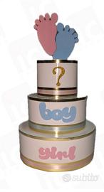 Torta scenografica Boy or Girl gender reveal