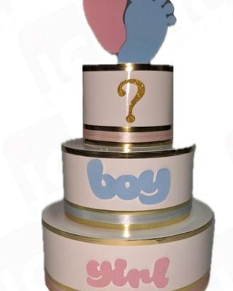 Torta scenografica Boy or Girl gender reveal