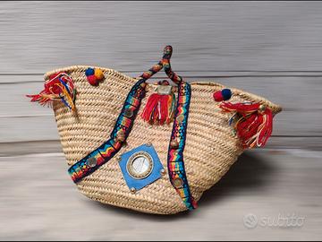 borsa in paglia originale vintage 
