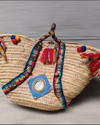 borsa in paglia originale vintage 